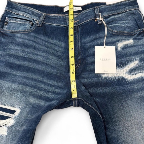 KanCan Alena Mid Rise Slim Boyfriend Jeans Women’s 15/31 Distressed Straight - Picture 7 of 7